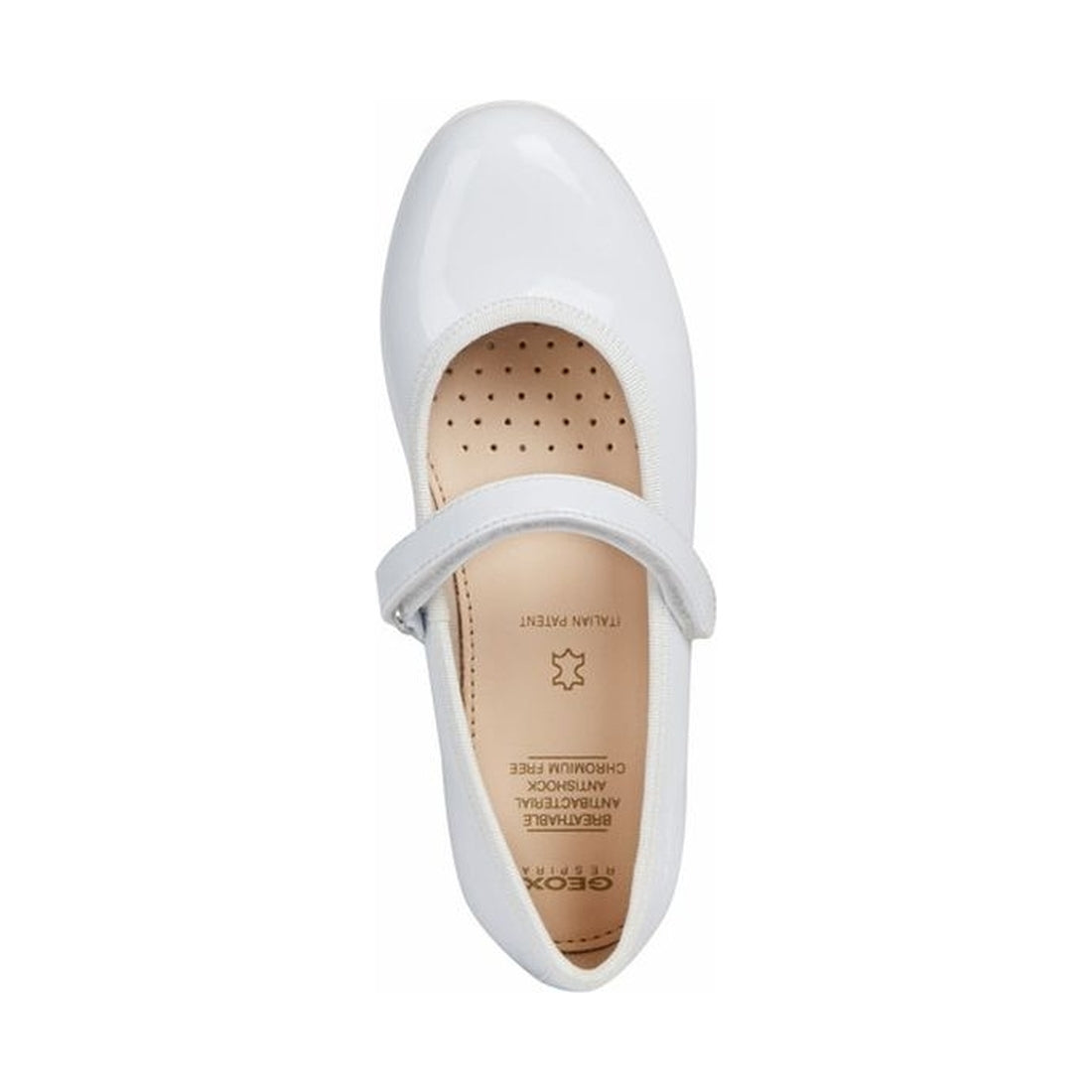 Geox girls white plie ballerinas | Vilbury London