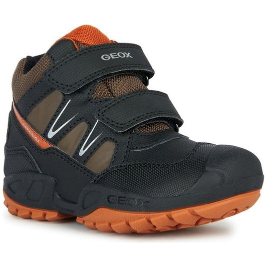 Geox boys black, dk orange new savage booties | Vilbury London