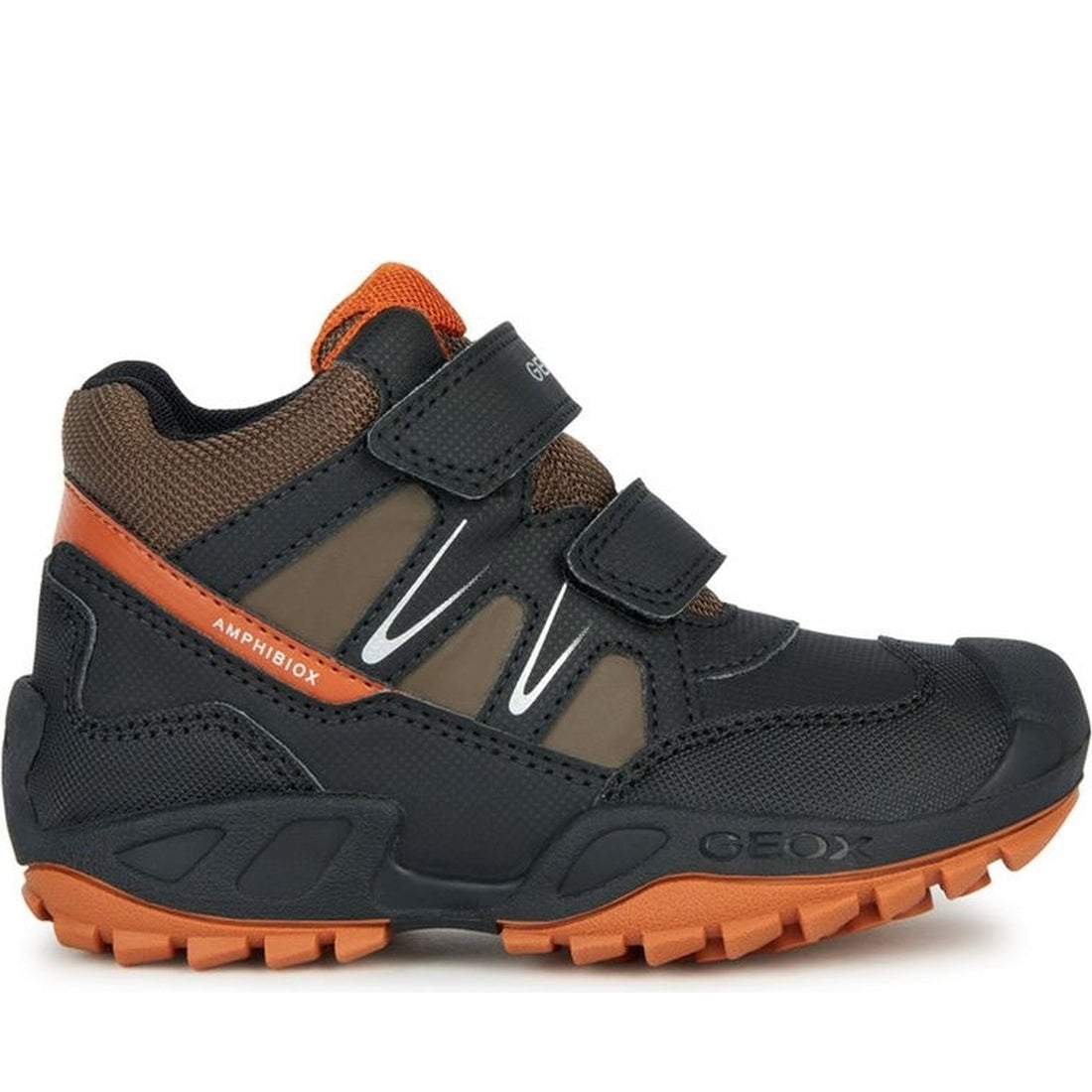 Geox boys black, dk orange new savage booties | Vilbury London