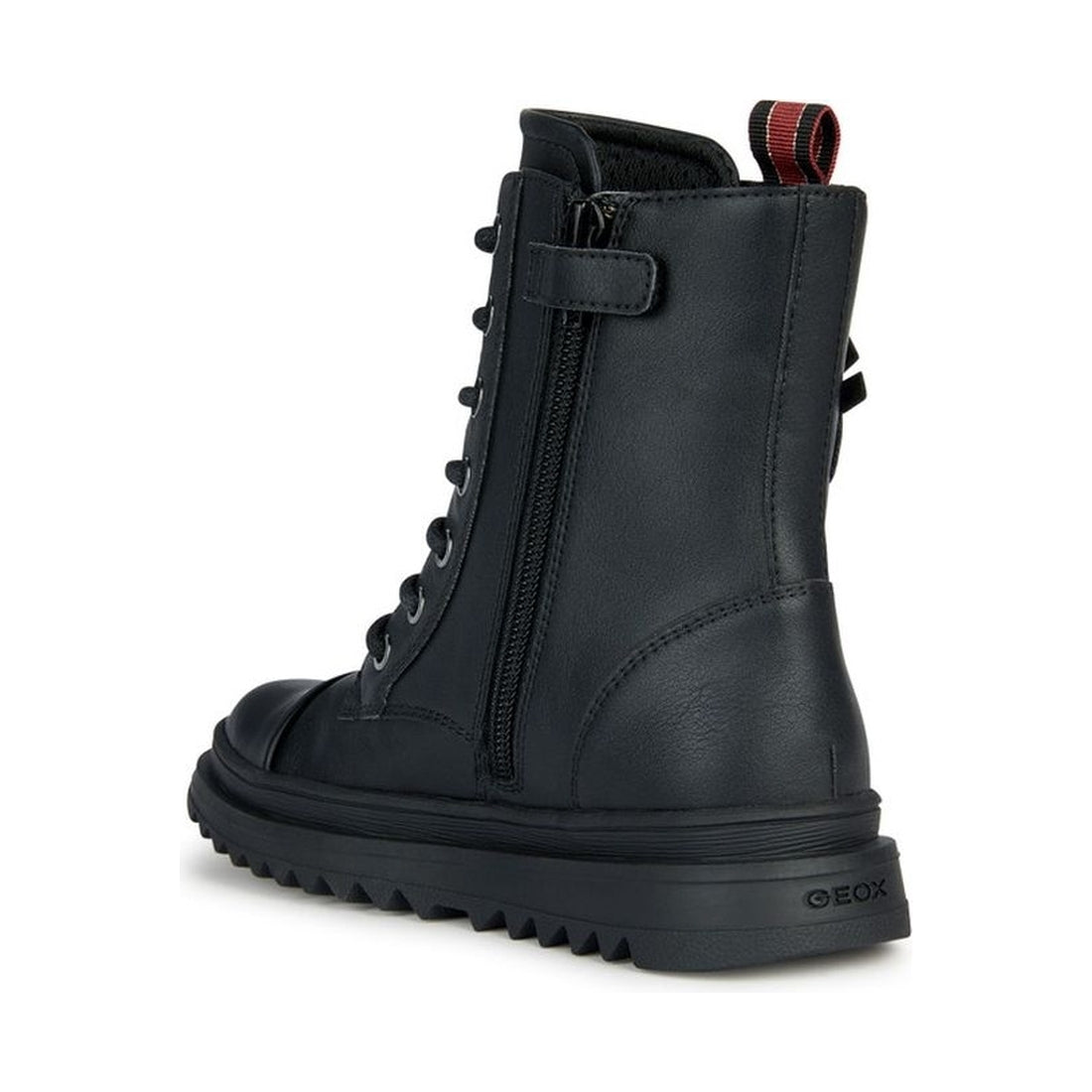 Geox girls black, dk red gillyjaw booties | Vilbury London