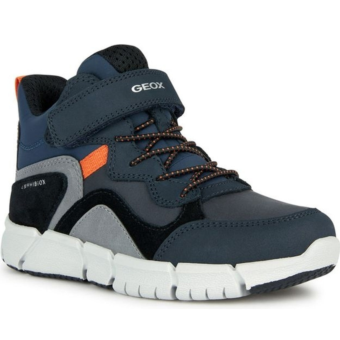 Geox boys navy, orange flexyper abx booties | Vilbury London