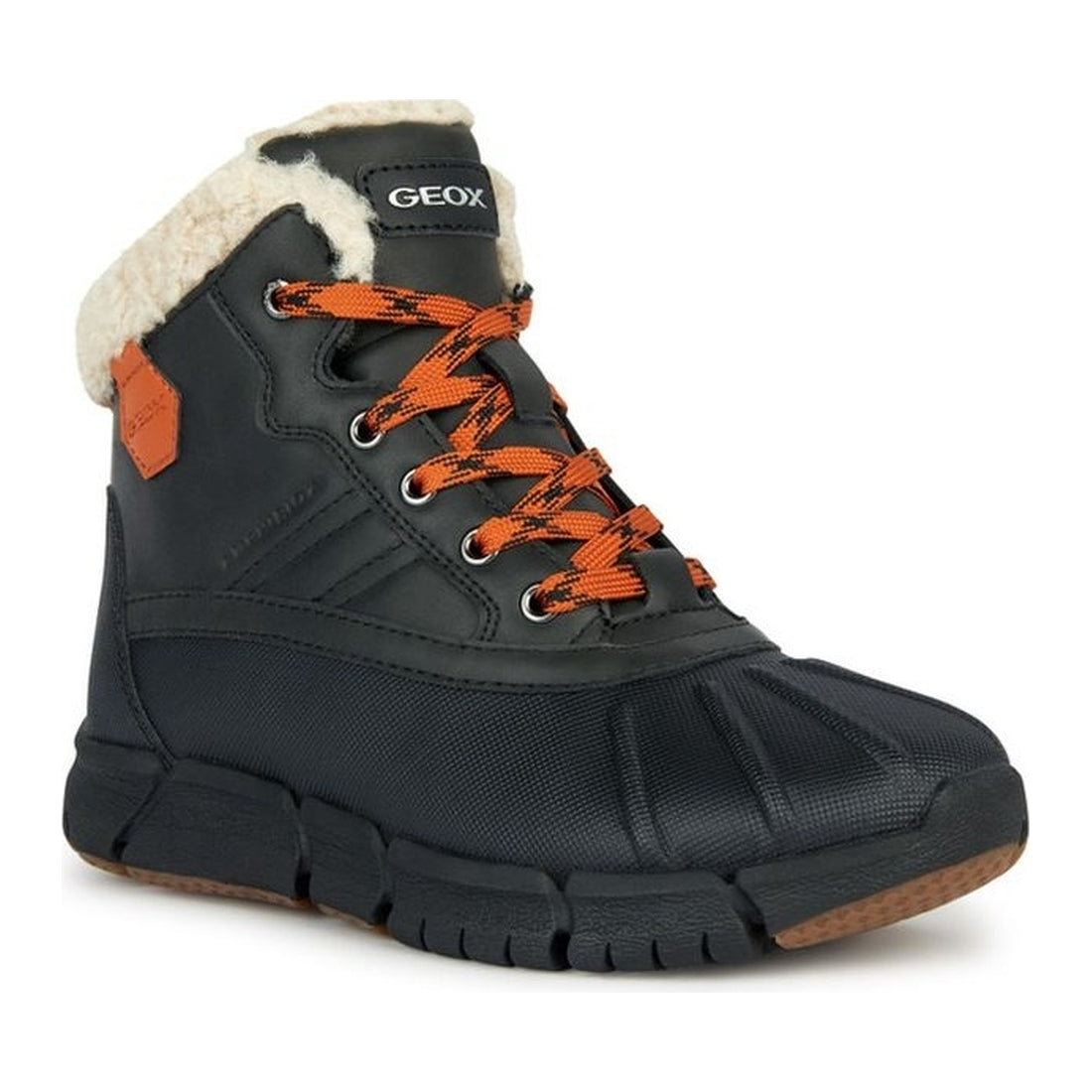 Geox boys black, orange flexyper abx booties | Vilbury London