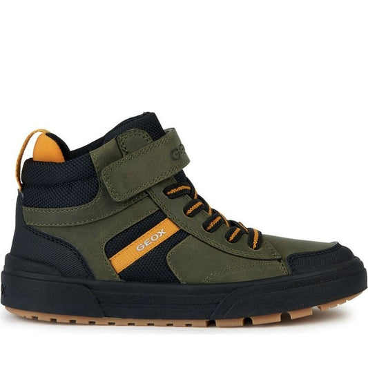 Geox boys military, yellow weemble booties | Vilbury London