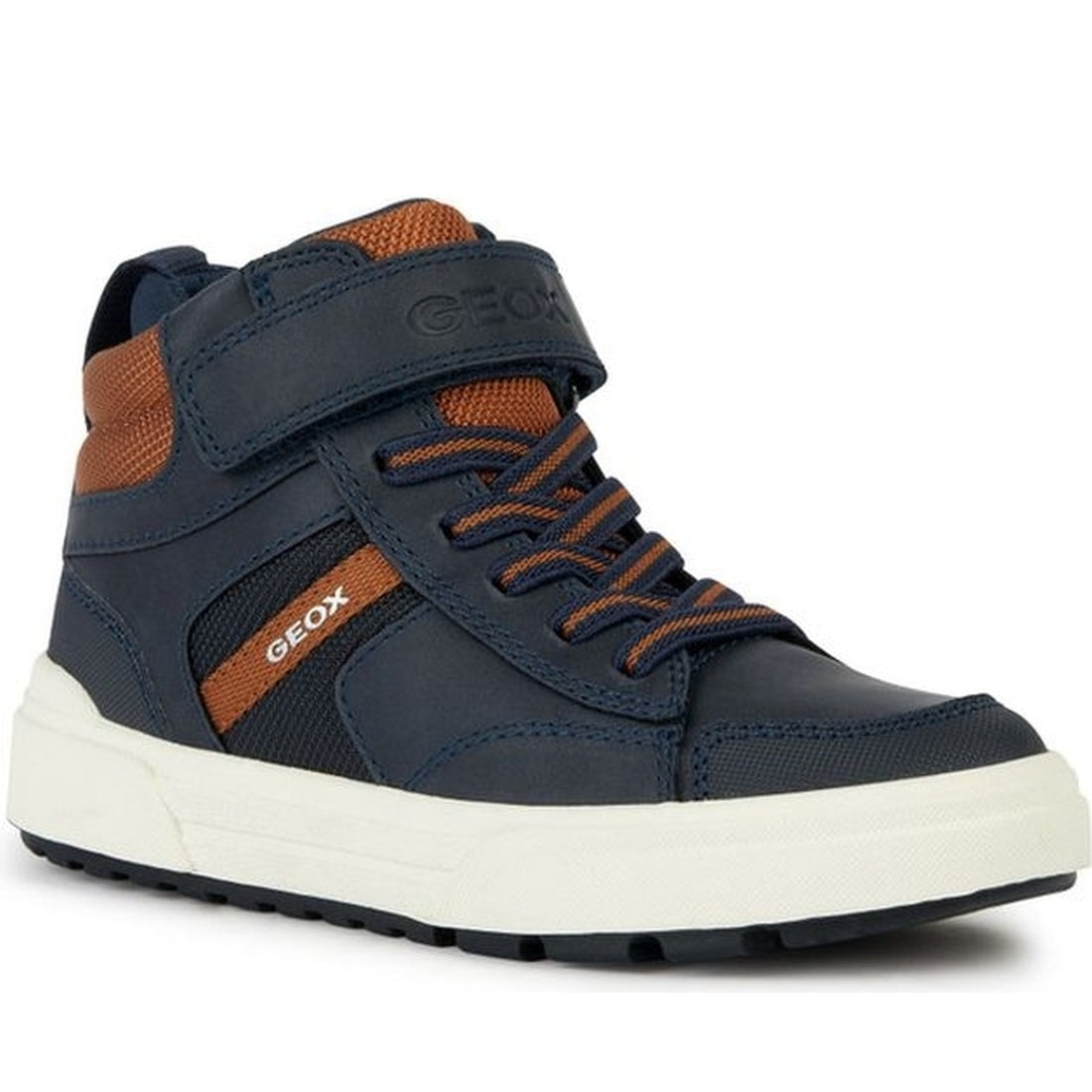 Geox boys navy, cognac weemble booties | Vilbury London