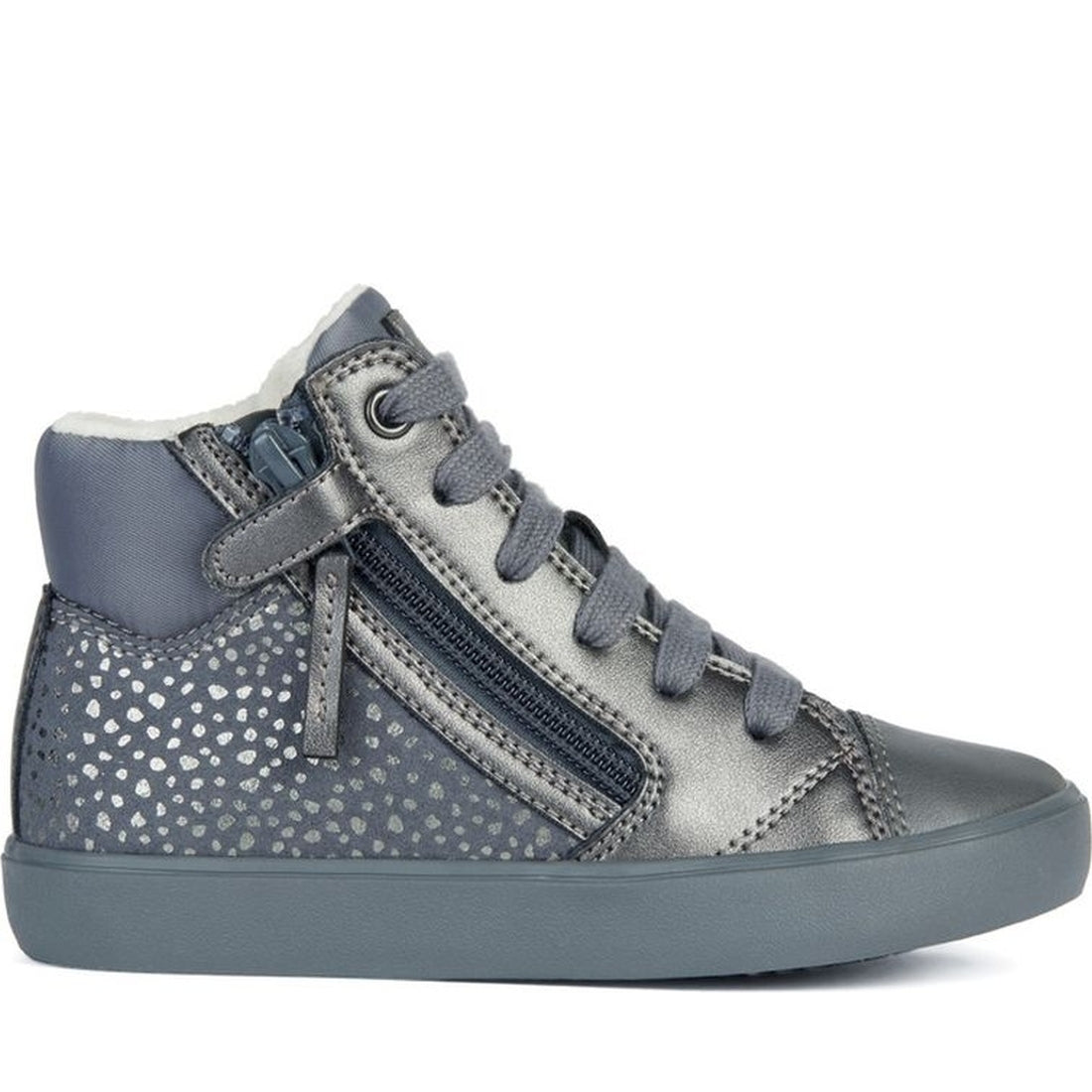 Geox girls dk grey, silver gisli booties | Vilbury London