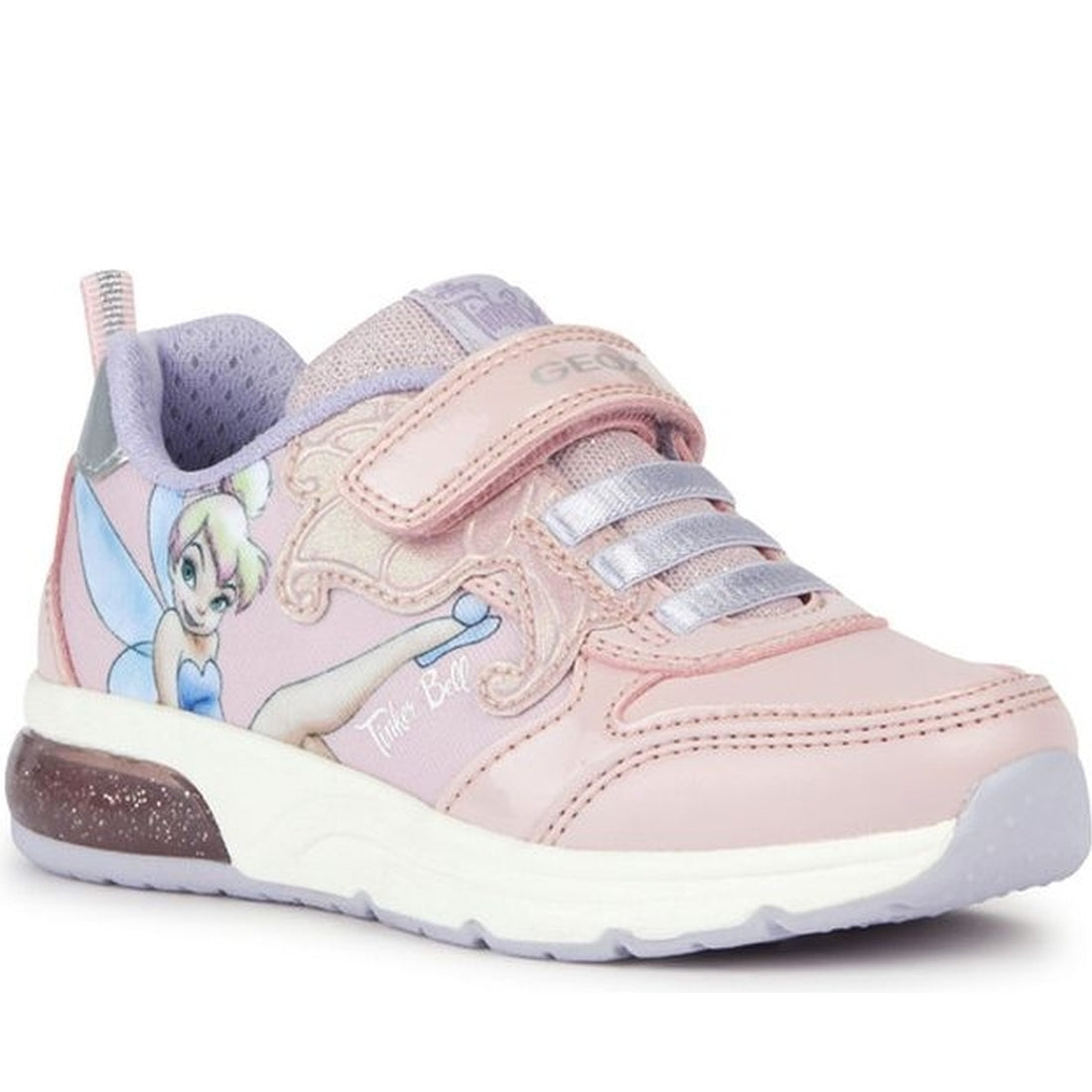 Geox girls pink, lilac spaceclub sport shoe | Vilbury London