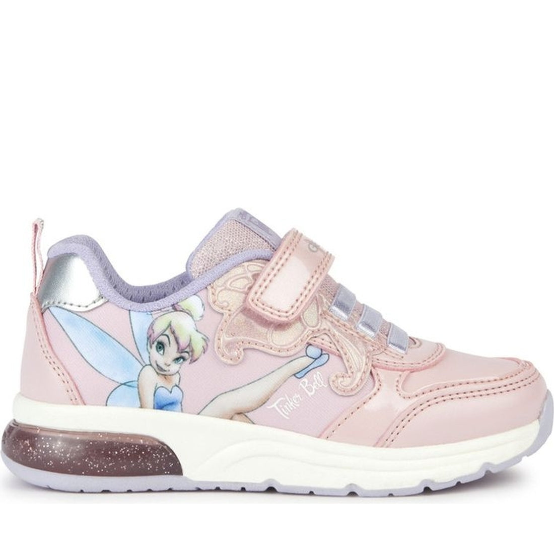 Geox girls pink, lilac spaceclub sport shoe | Vilbury London