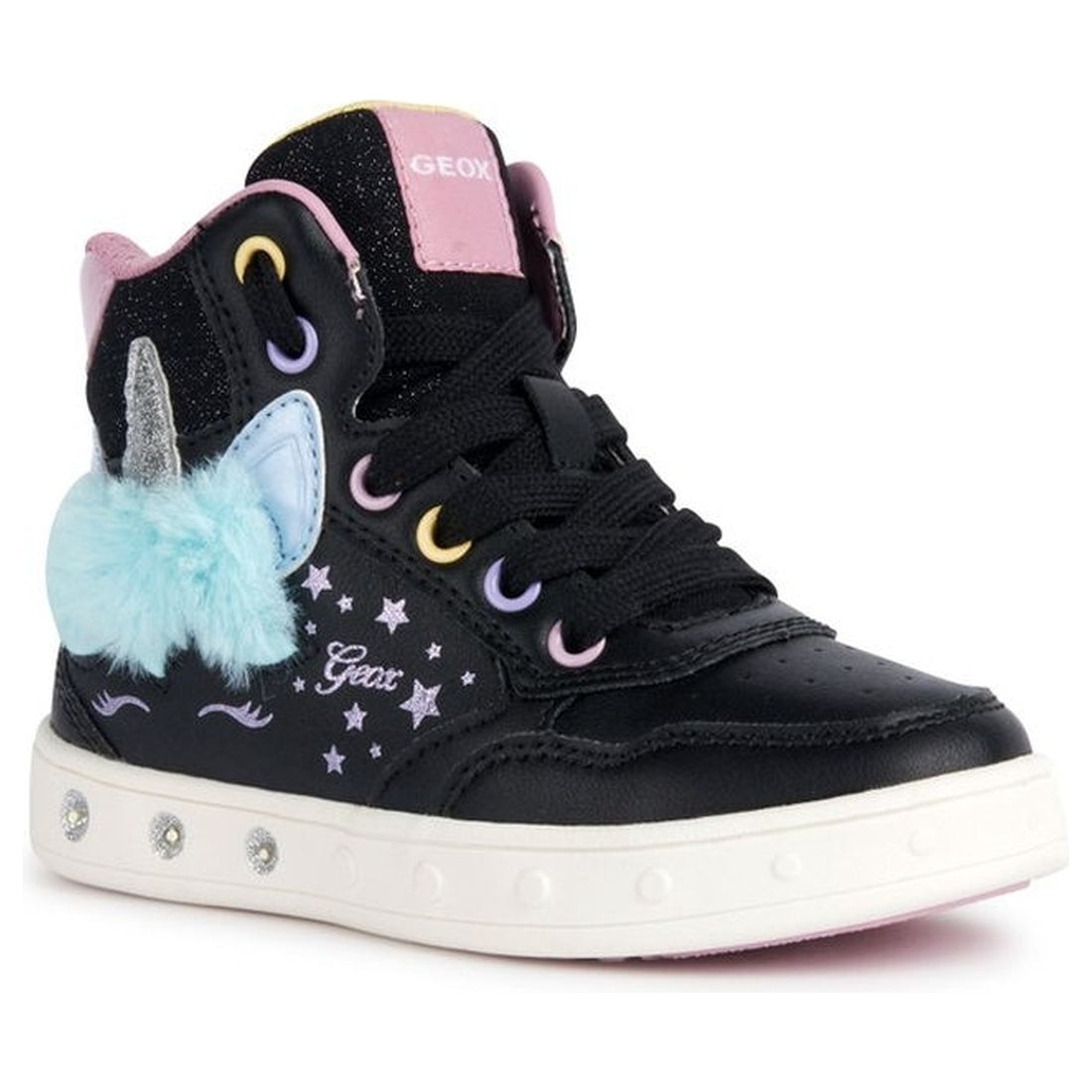 Geox girls black, multicolor skylin booties | Vilbury London