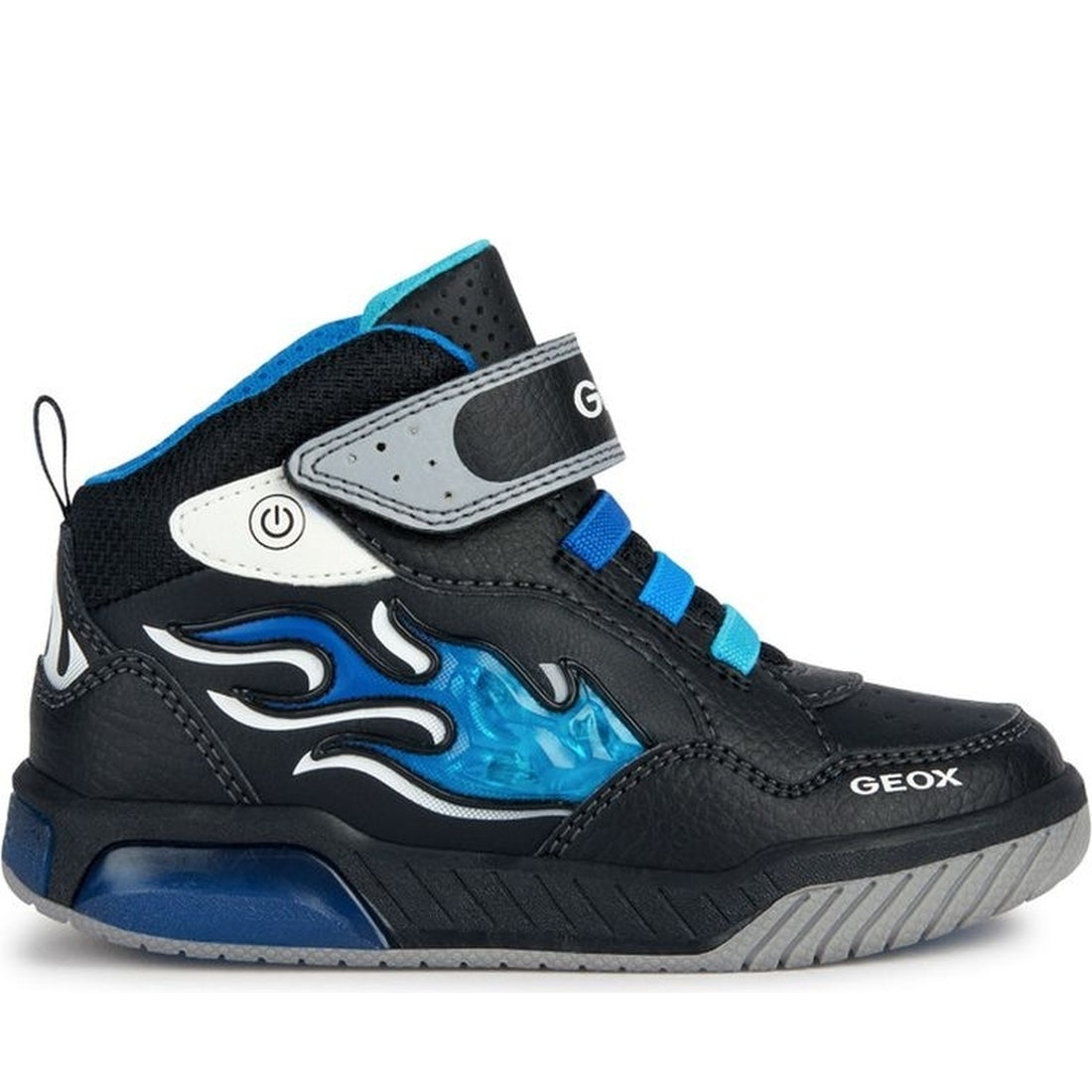 Geox boys black, lt blue inek booties | Vilbury London