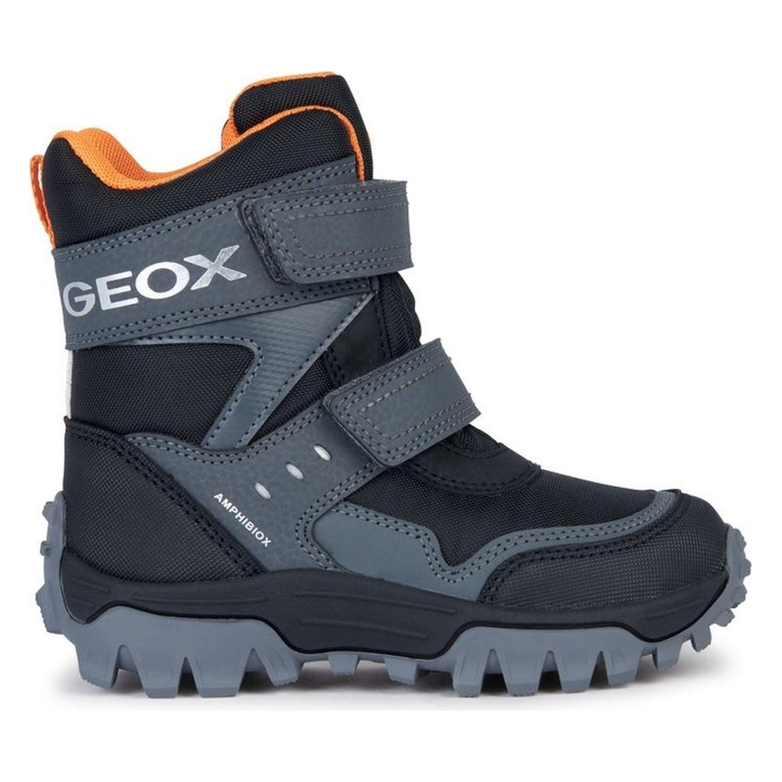 Geox boys black, orange himalaya abx booties | Vilbury London