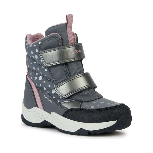 Geox girls dk grey, pink sentiero booties | Vilbury London