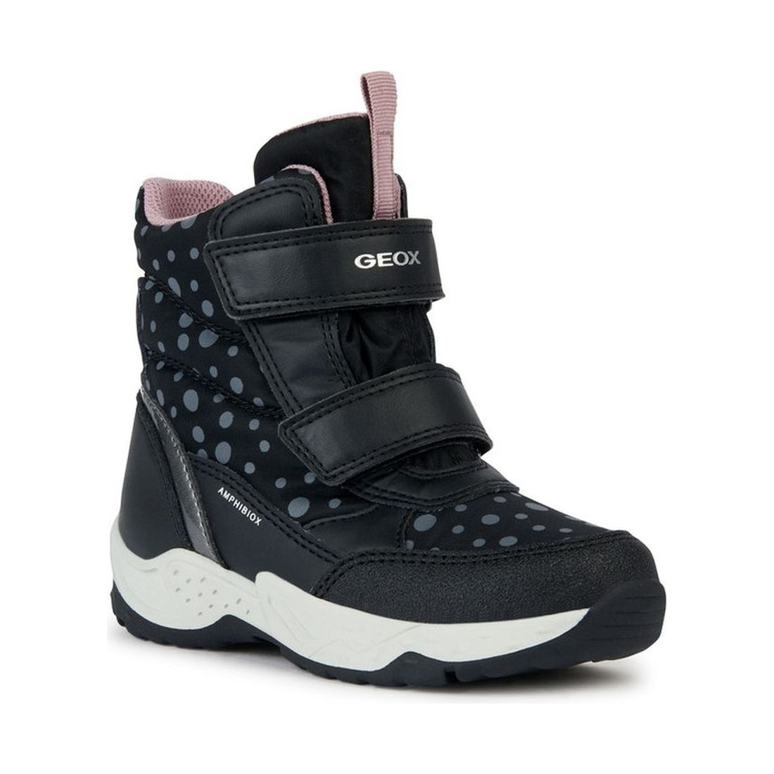 Geox girls black, dk silver sentiero booties | Vilbury London