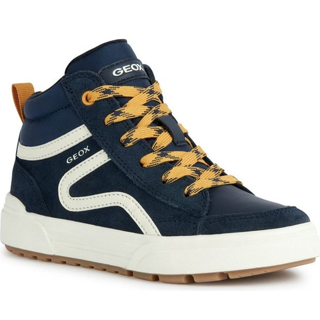 Geox boys navy, yellow weemble booties | Vilbury London