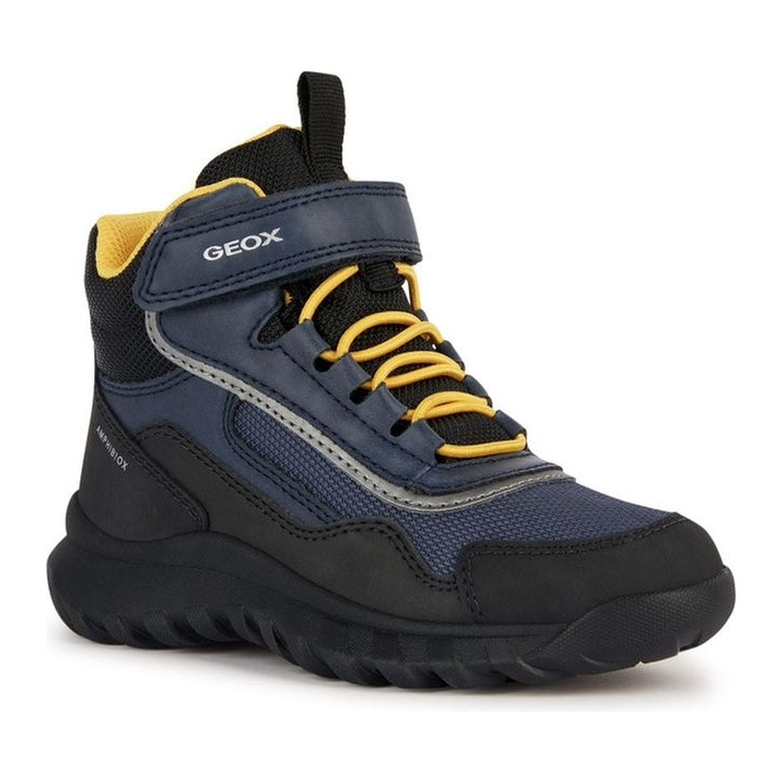 Geox boys navy, yellow simbyos abx booties | Vilbury London