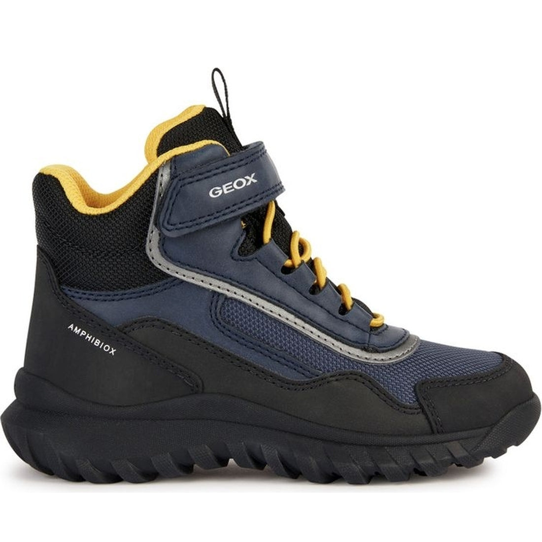 Geox boys navy, yellow simbyos abx booties | Vilbury London