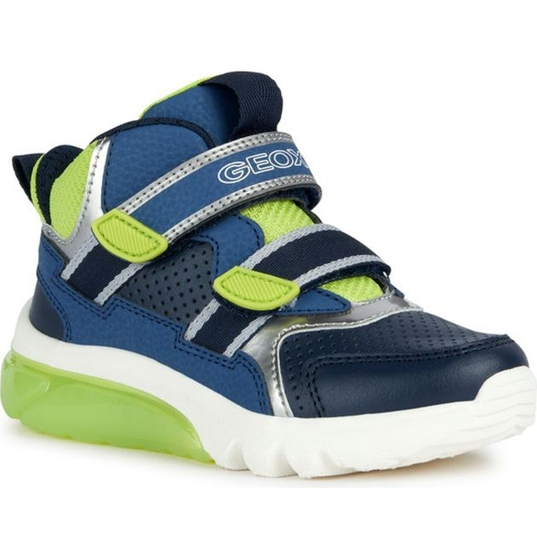 Geox boys navy, lime ciberdron booties | Vilbury London