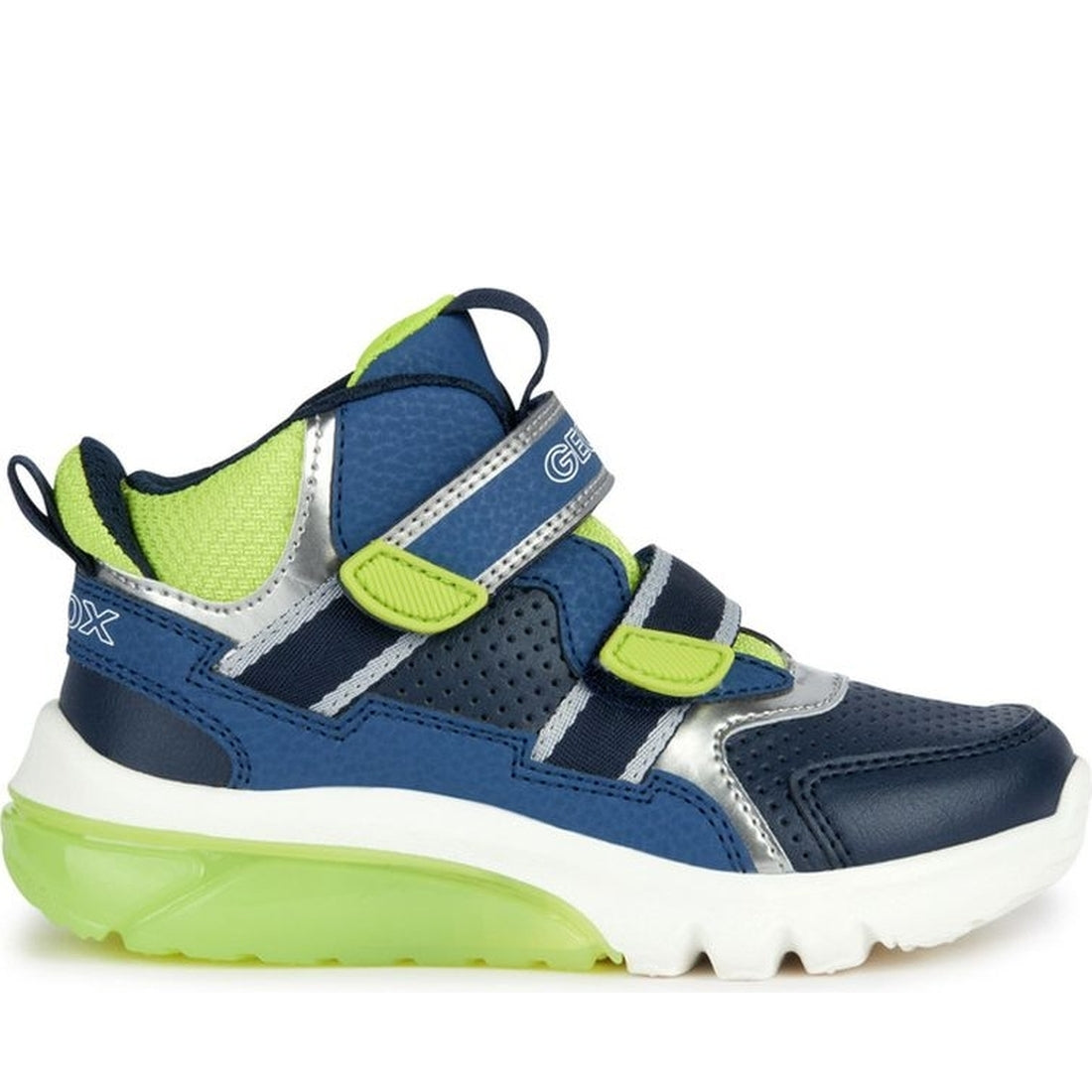 Geox boys navy, lime ciberdron booties | Vilbury London