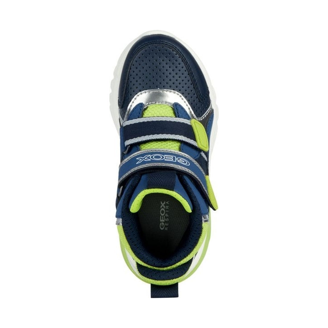 Geox boys navy, lime ciberdron booties | Vilbury London