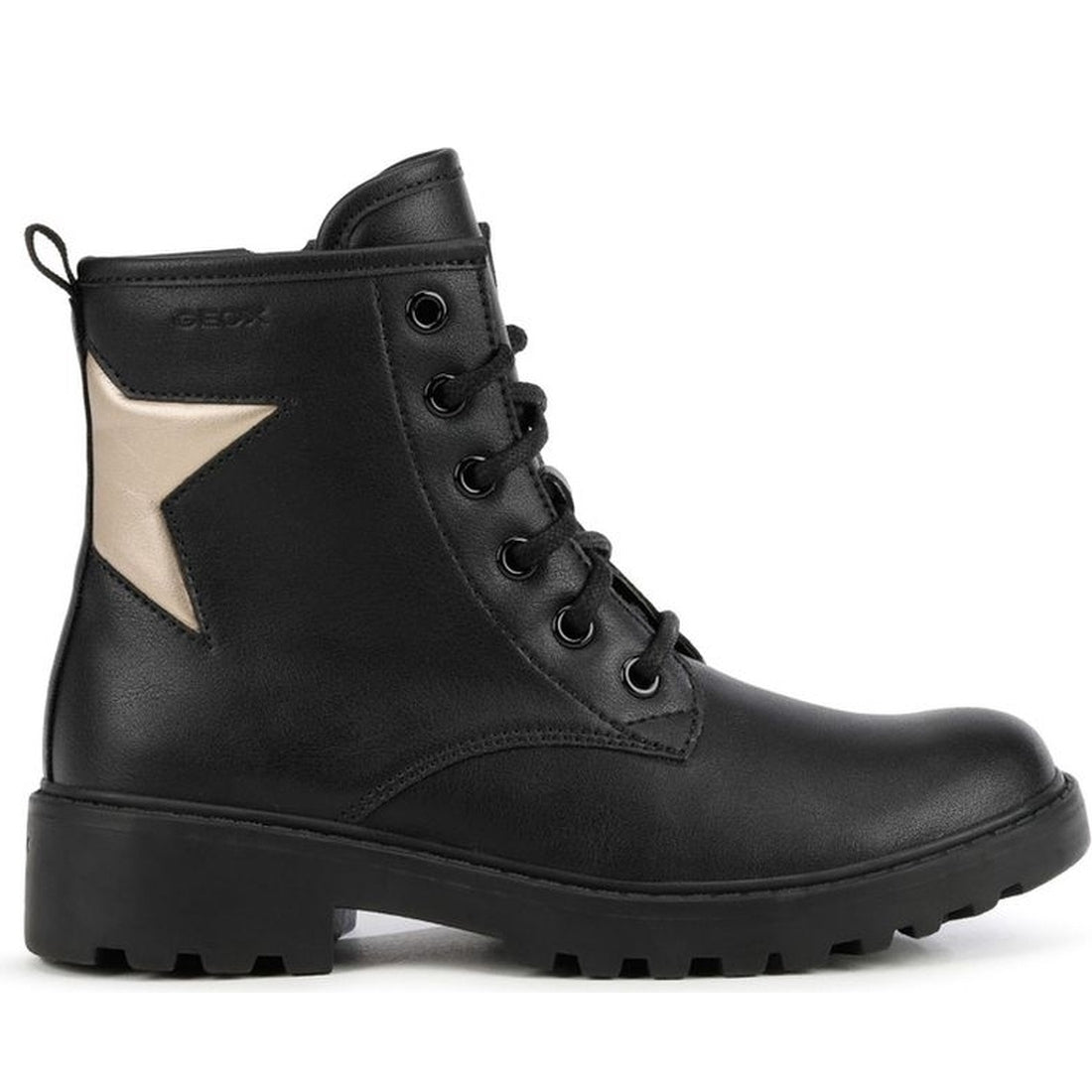 Geox girls black, platinum casey booties | Vilbury London