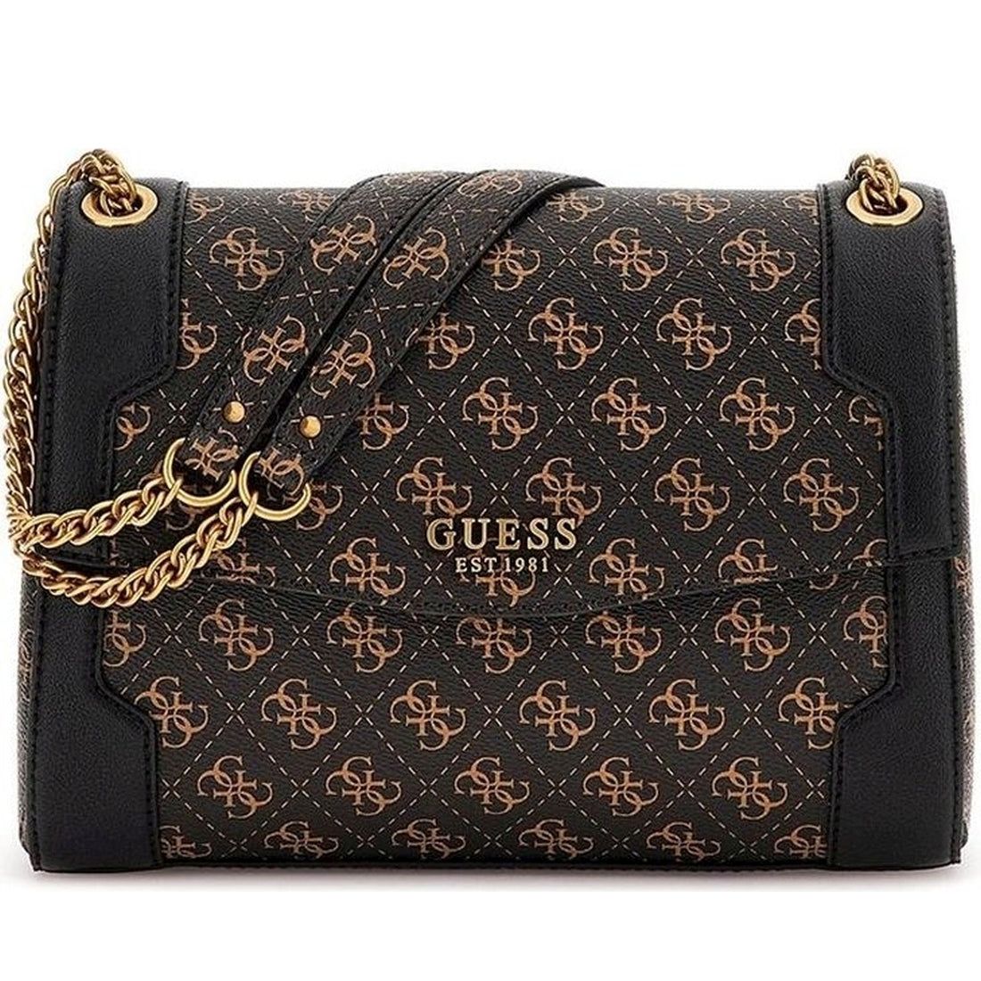 Guess womens brown logo ajiona trpl comptmt crossbody | Vilbury London