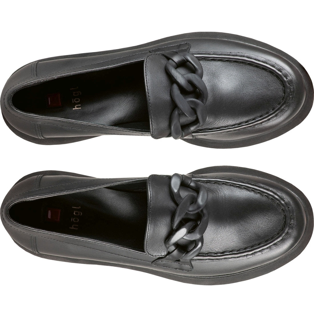 Hogl womens black stacy loafers | Vilbury London