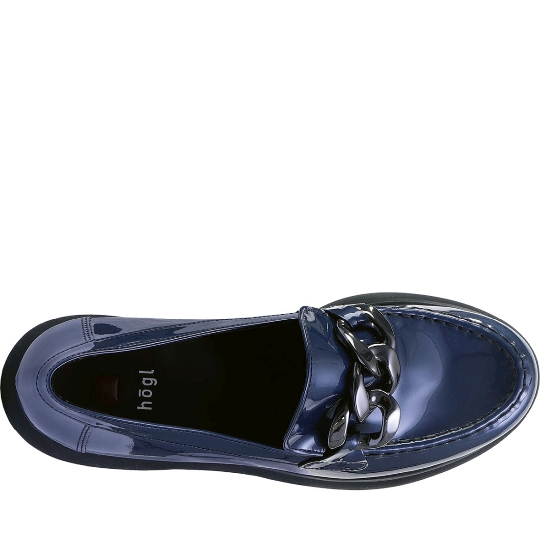 Hogl womens blue stacy loafers | Vilbury London