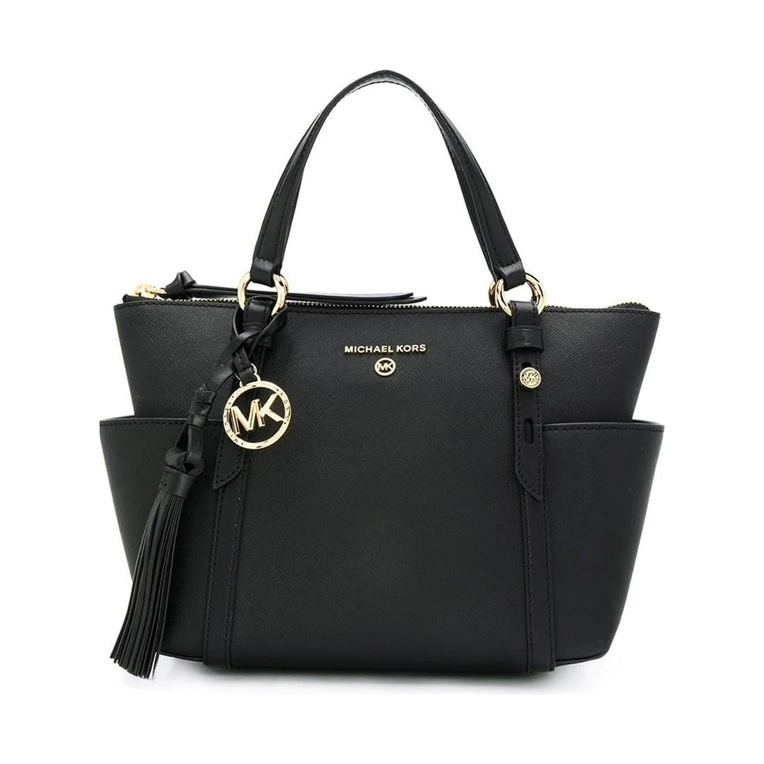 Michael Kors womens black sm conv top-zip tote | Vilbury London