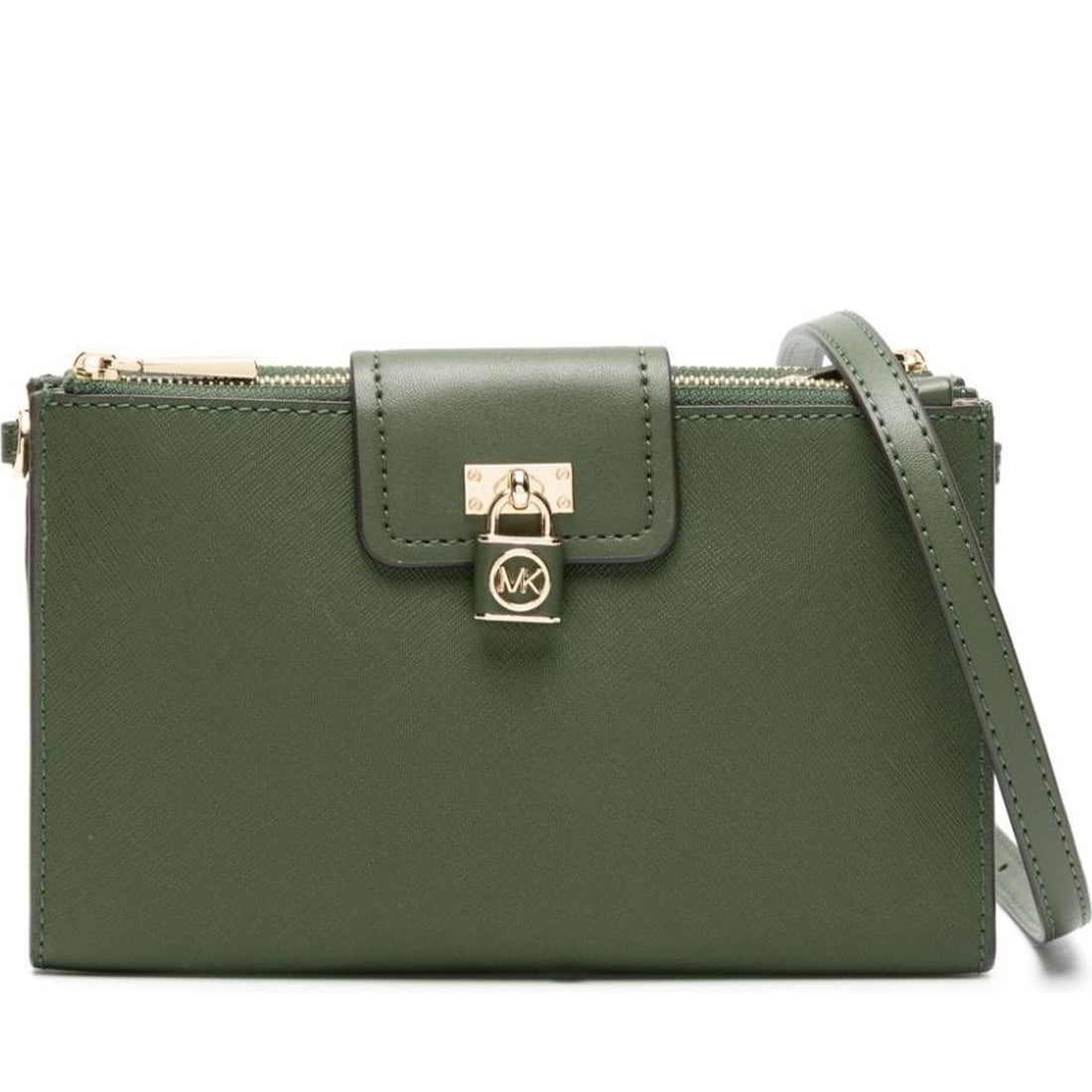 Michael Kors womens amazon green sm dbl zip crossbody | Vilbury London