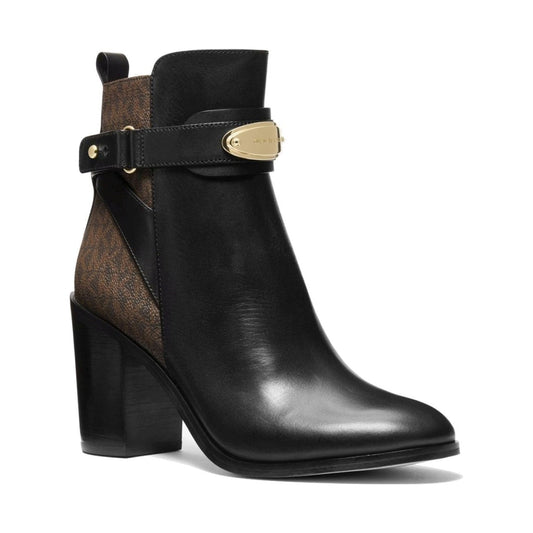 Michael Kors womens blk, brown darcy heeled bootie | Vilbury London