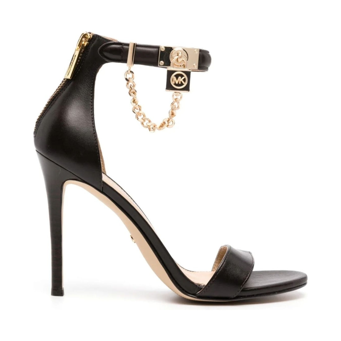 Michael Kors womens chocolate hamilton heeled sandal | Vilbury London