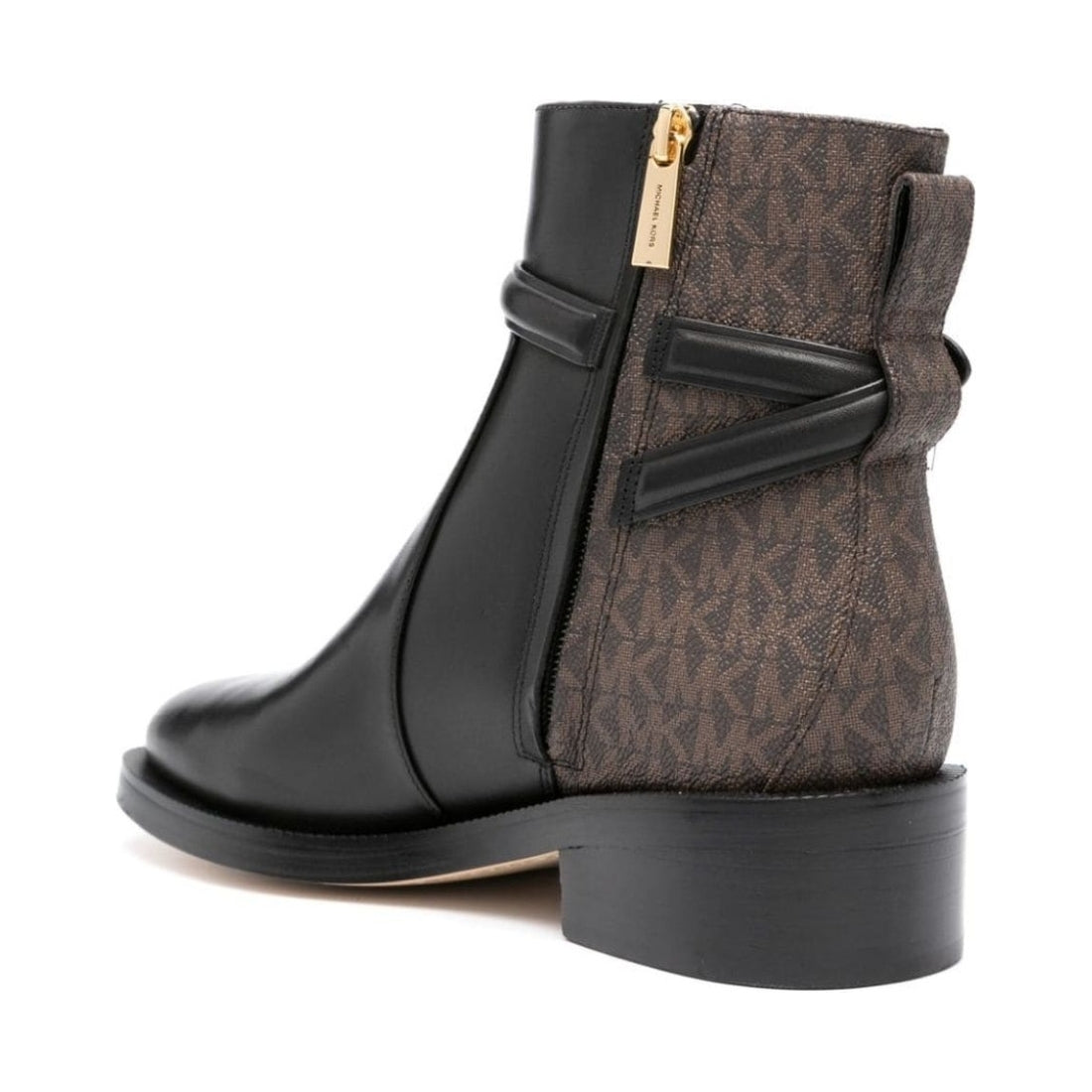 Michael Kors womens blk, brown hamilton flat bootie | Vilbury London