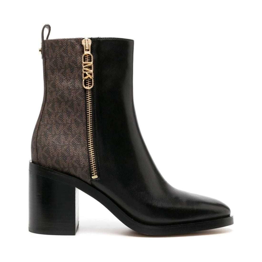 Michael Kors womens blk, brown regan mid bootie | Vilbury London