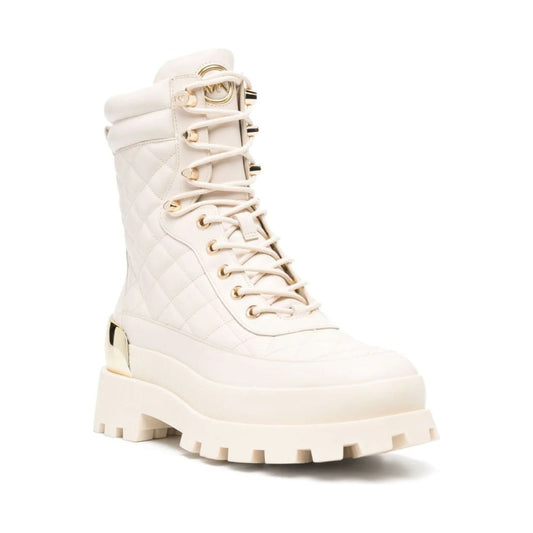 Michael Kors womens lt cream rowan lace up bootie | Vilbury London