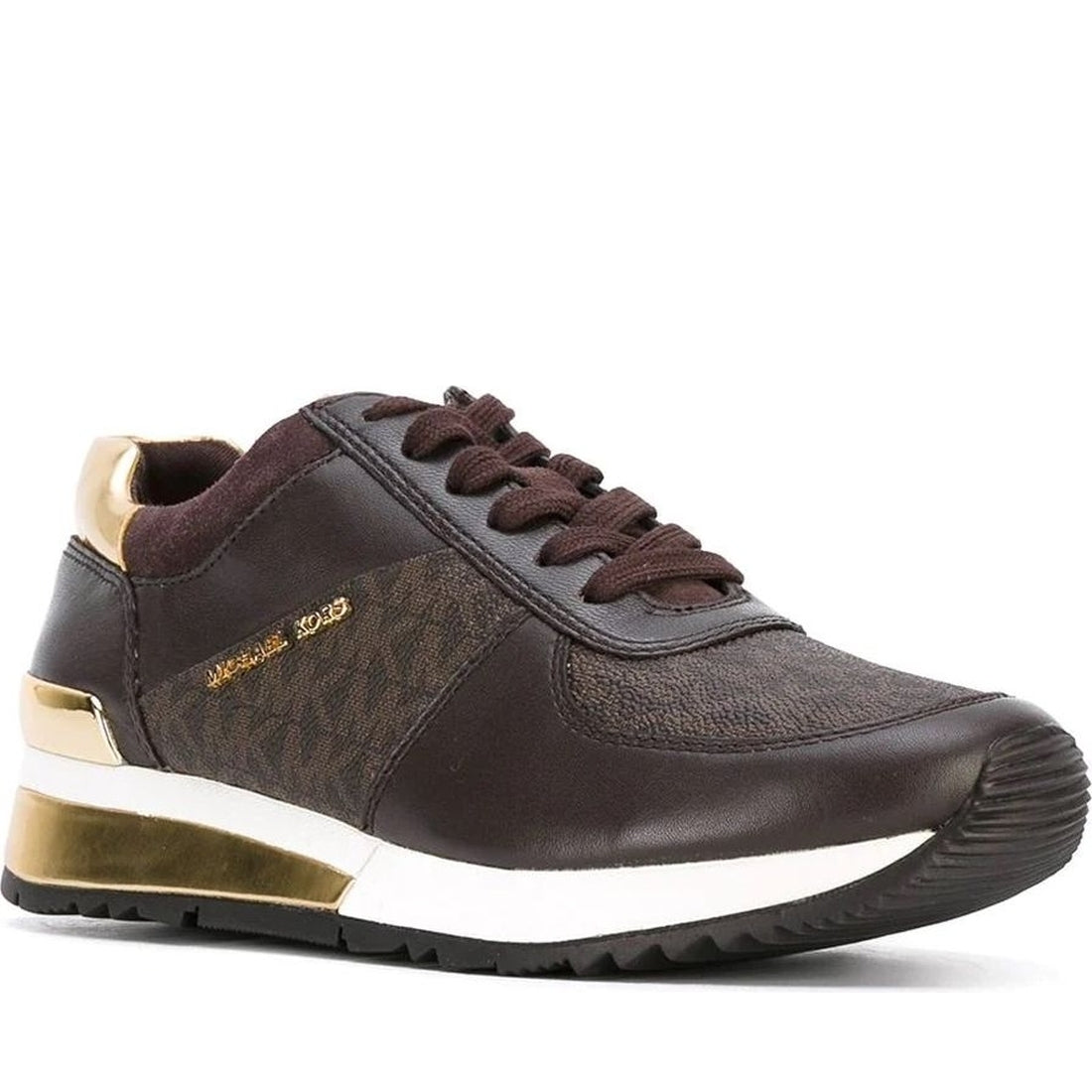 Michael Kors womens brown allie wrap trainer | Vilbury London