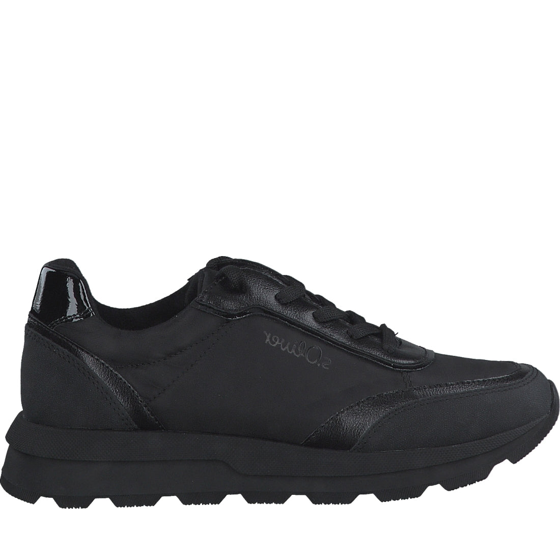 s.Oliver womens black comb casual closed sport shoe | Vilbury London