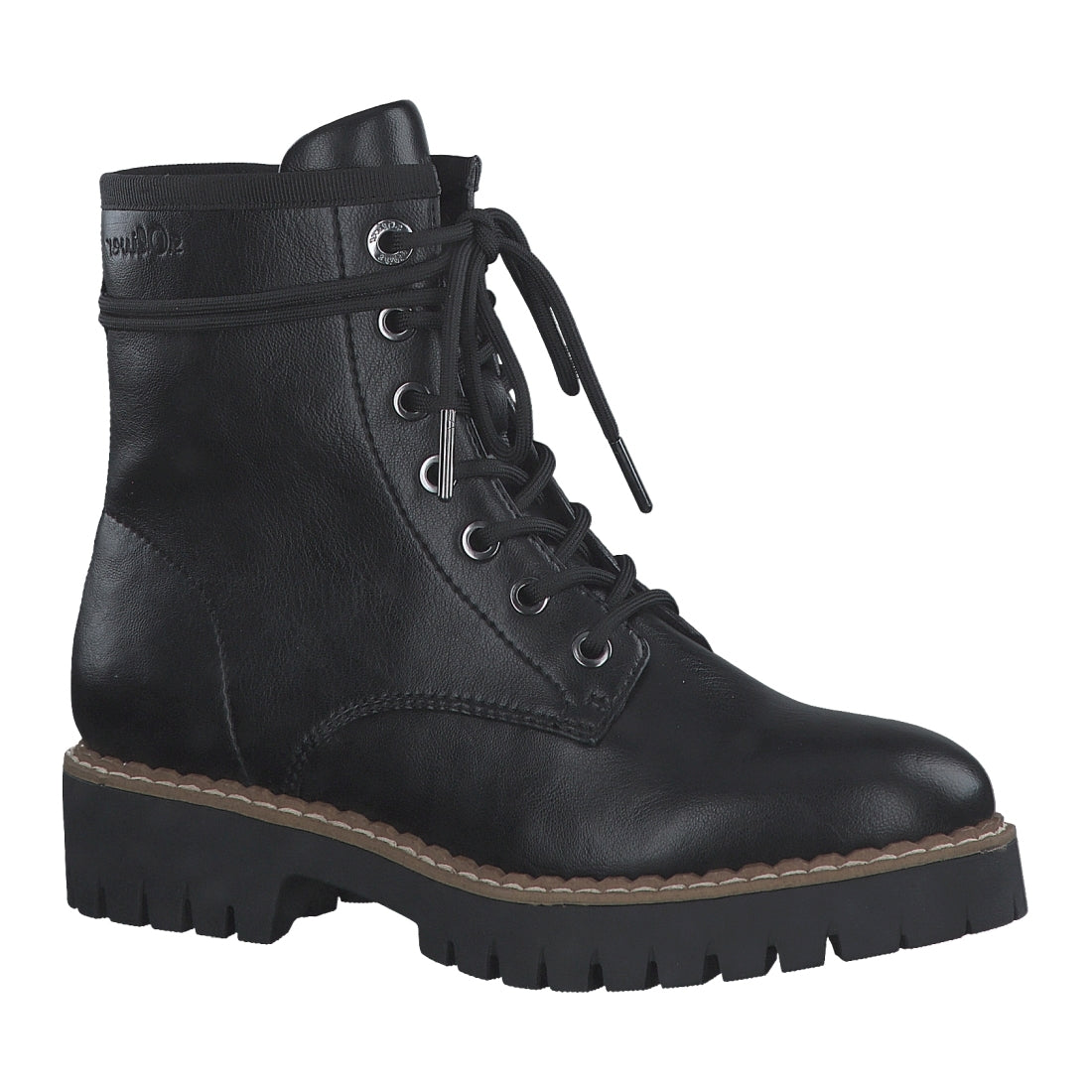 s.Oliver womens black casual closed booties | Vilbury London