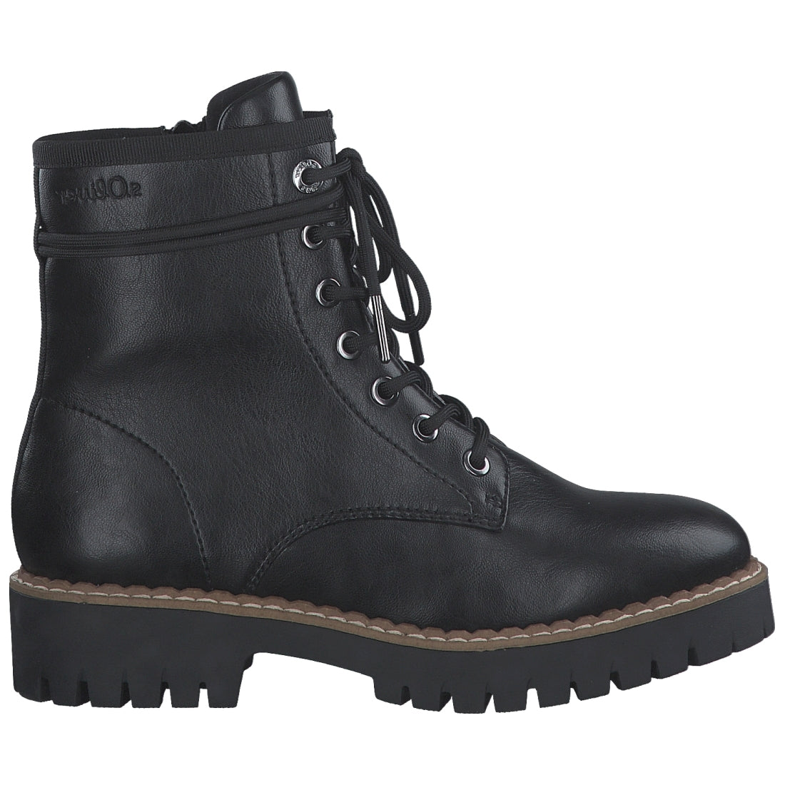 s.Oliver womens black casual closed booties | Vilbury London