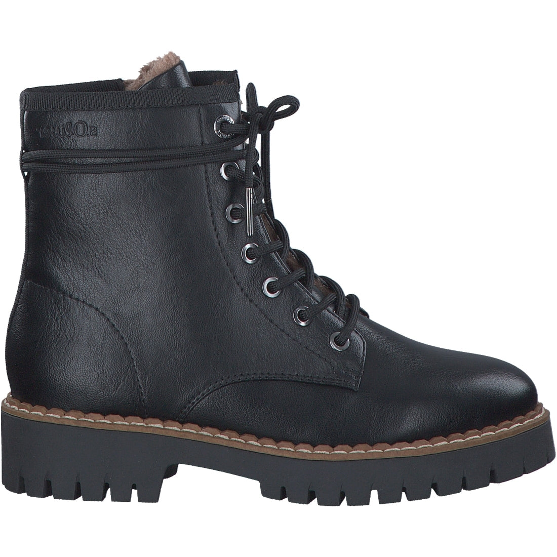 s.Oliver womens black casual closed booties | Vilbury London