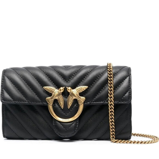 PINKO womens black love one wallet | Vilbury London