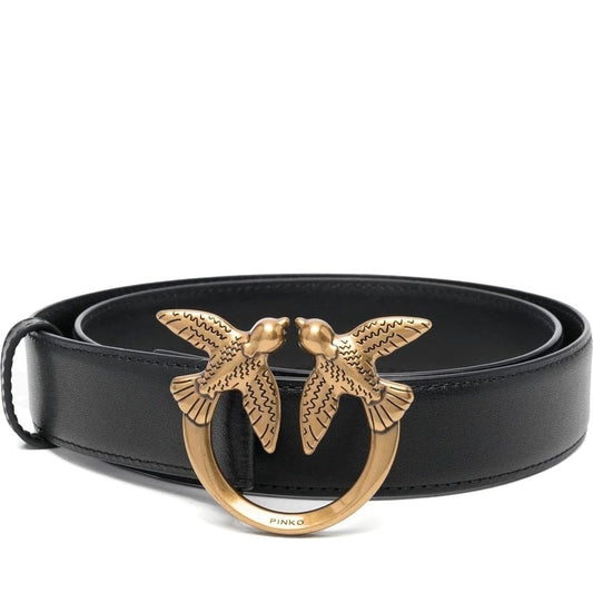 PINKO womens black love berry h3 belt | Vilbury London