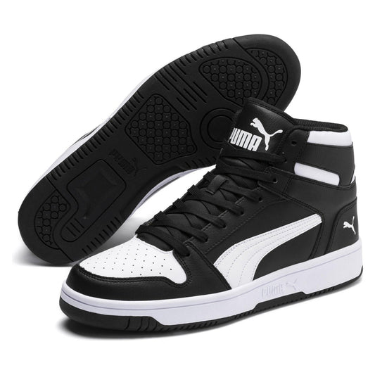 Puma mens black white rebound layup sl booties | Vilbury London