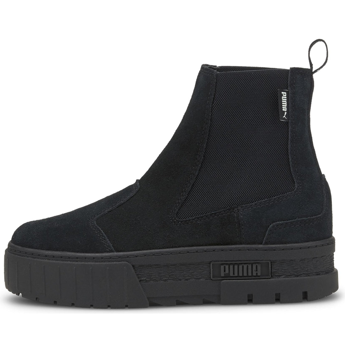 Puma womens black mayze chelsea suede booties | Vilbury London