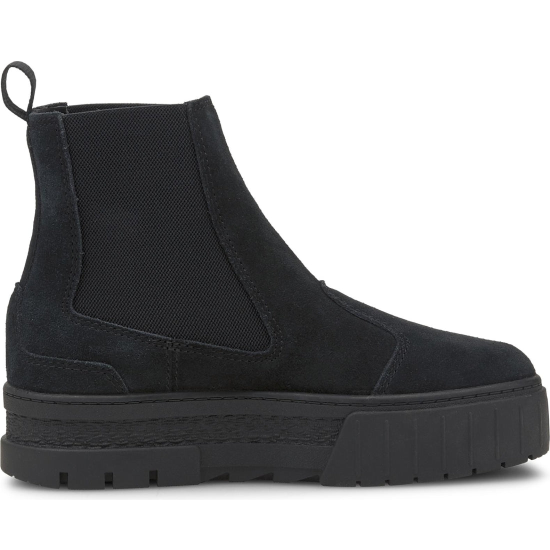 Puma womens black mayze chelsea suede booties | Vilbury London