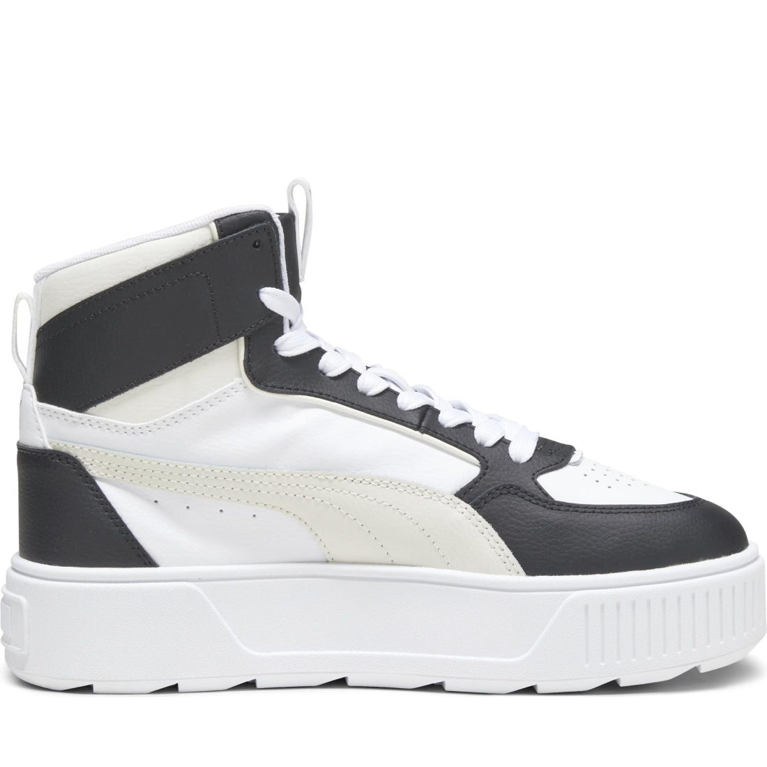 Puma womens white gray black karmen rebelle mid booties | Vilbury London