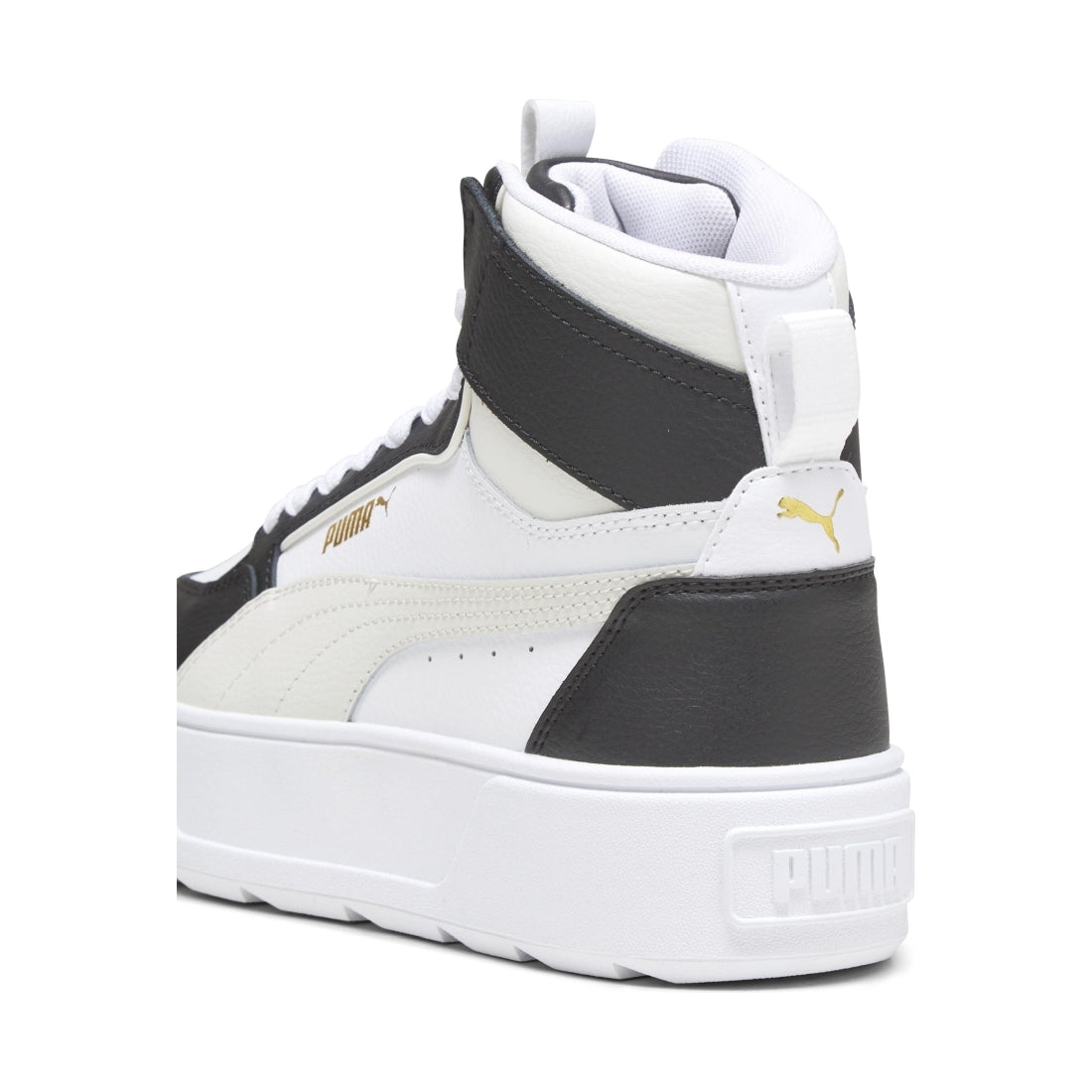 Puma womens white gray black karmen rebelle mid booties | Vilbury London