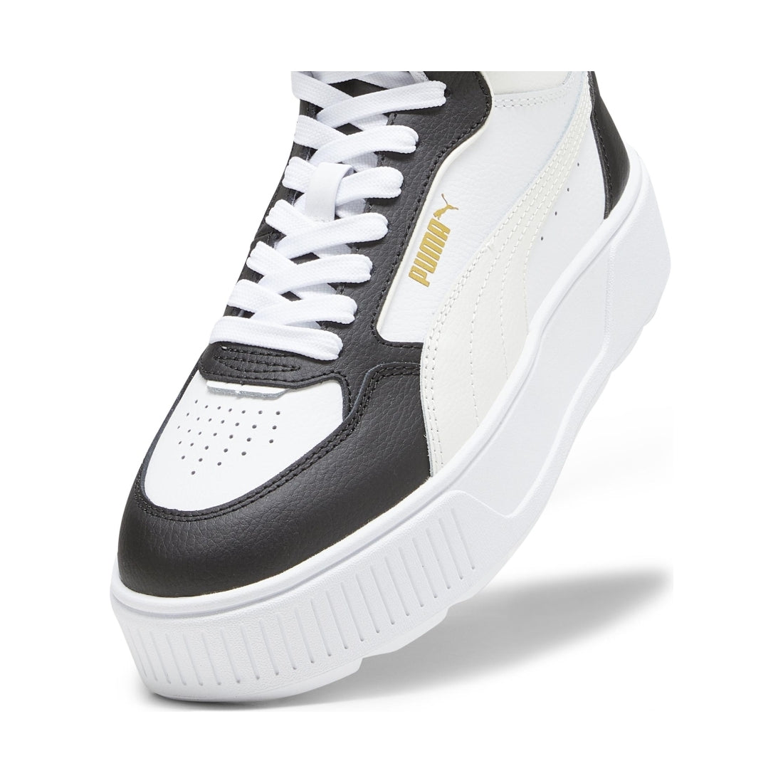 Puma womens white gray black karmen rebelle mid booties | Vilbury London