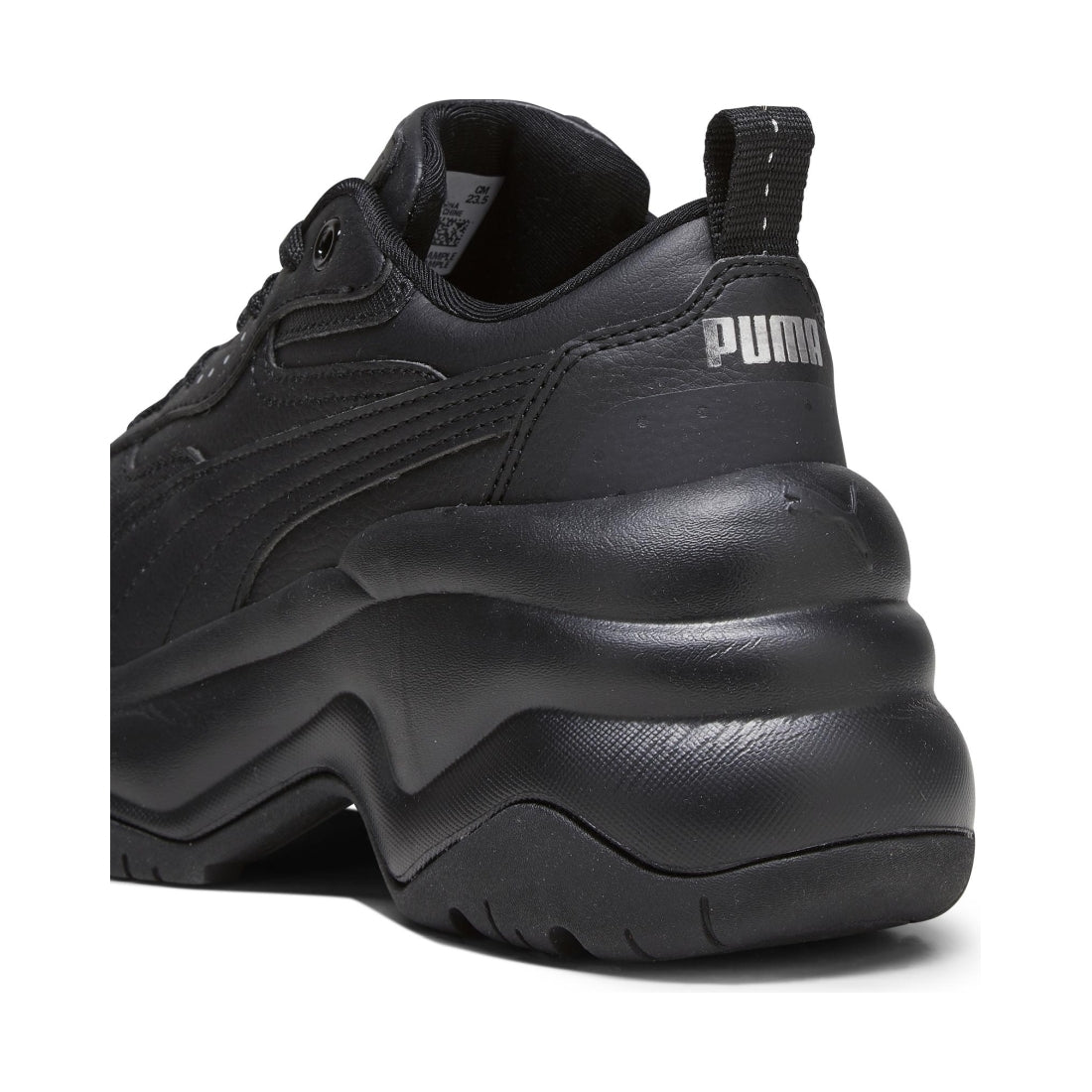 Puma womens black silver cilia wedge leisure trainers | Vilbury London