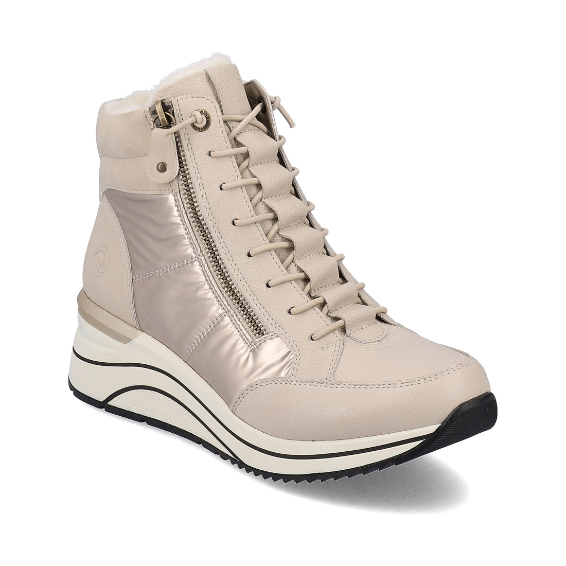 Remonte womens beige casual closed booties | Vilbury London