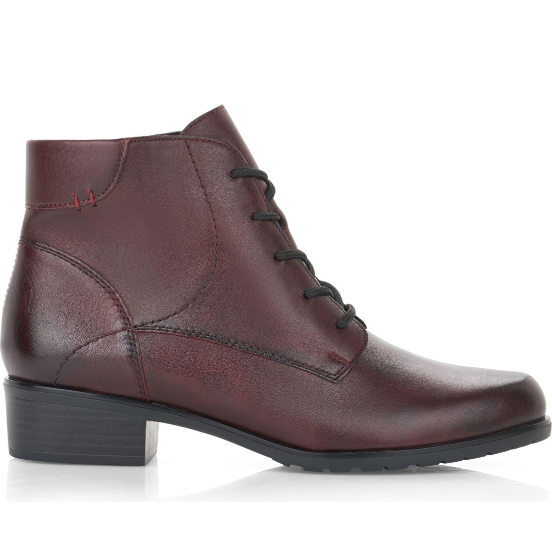 Remonte womens red casual closed booties | Vilbury London