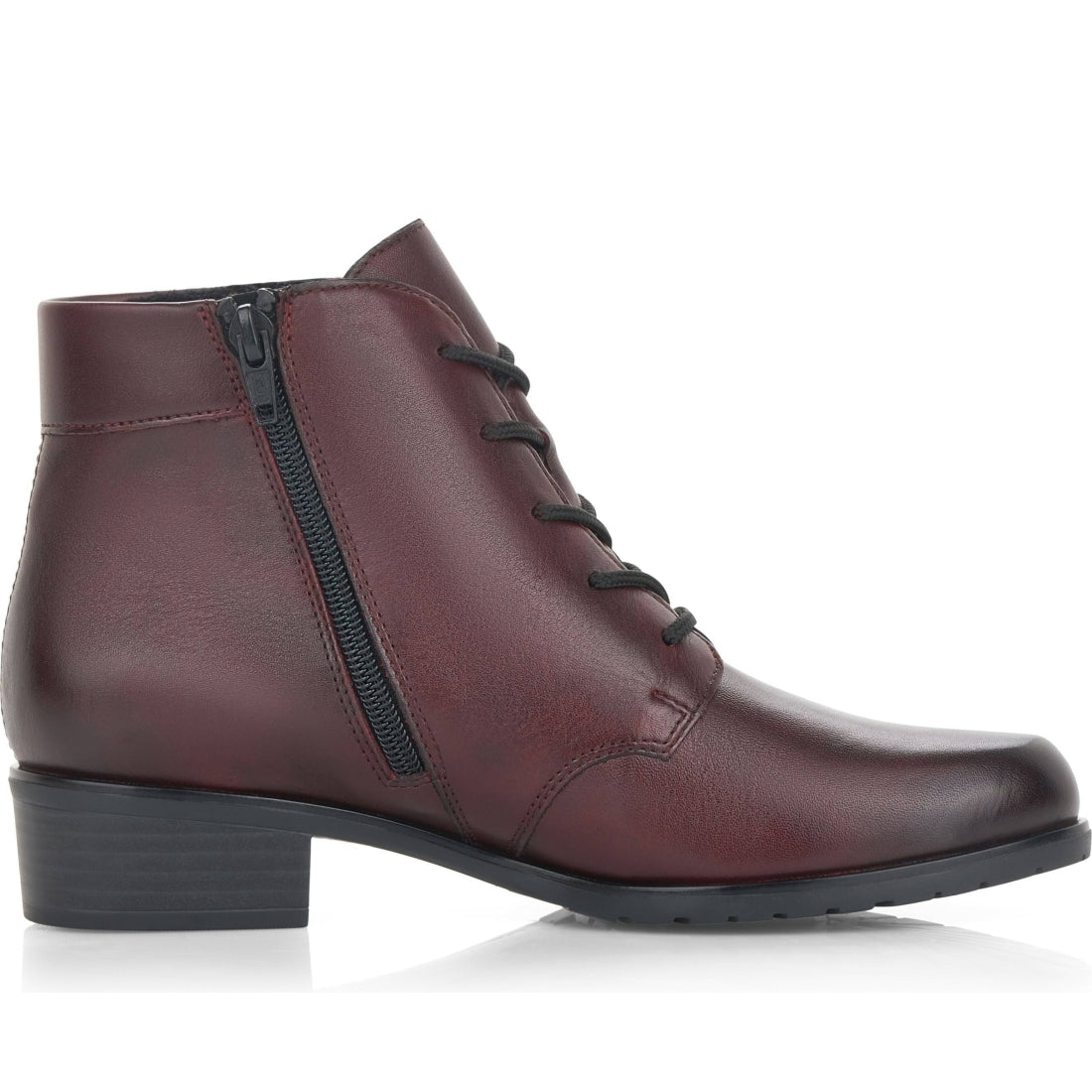 Remonte womens red casual closed booties | Vilbury London